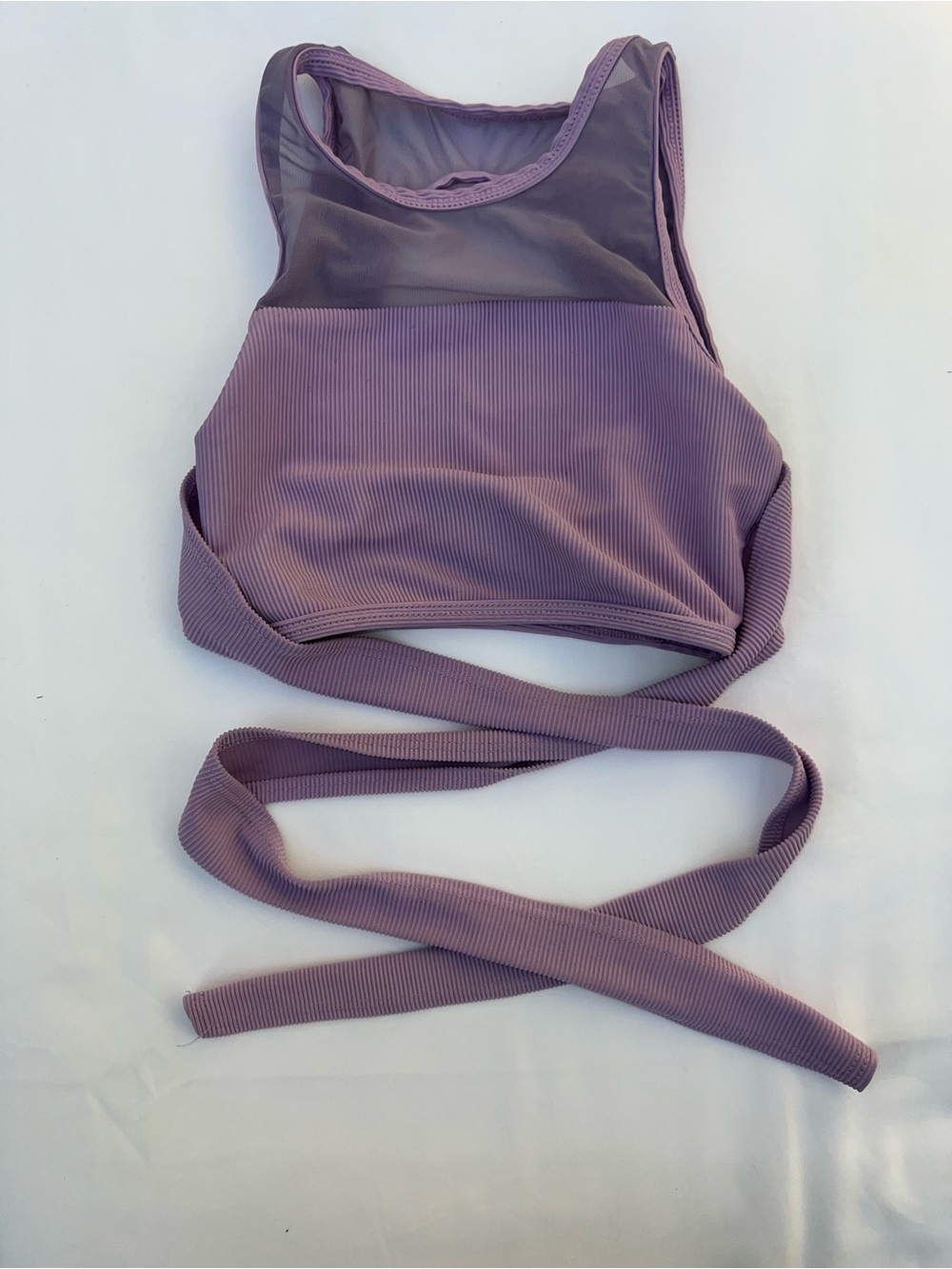 Girls' Dance Crop Top with Wrap Straps - Mauve Purple